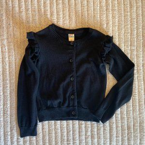Harper Canyon black cotton cardigan sweater, Girls size 3, EUC